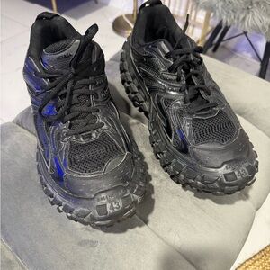 Balenciaga Black Textured Sneakers